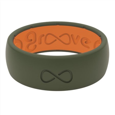 GROOVE LIFE Men's Round Green/Orange Ring Silicone Water Resistant Size 10 R1-010-10